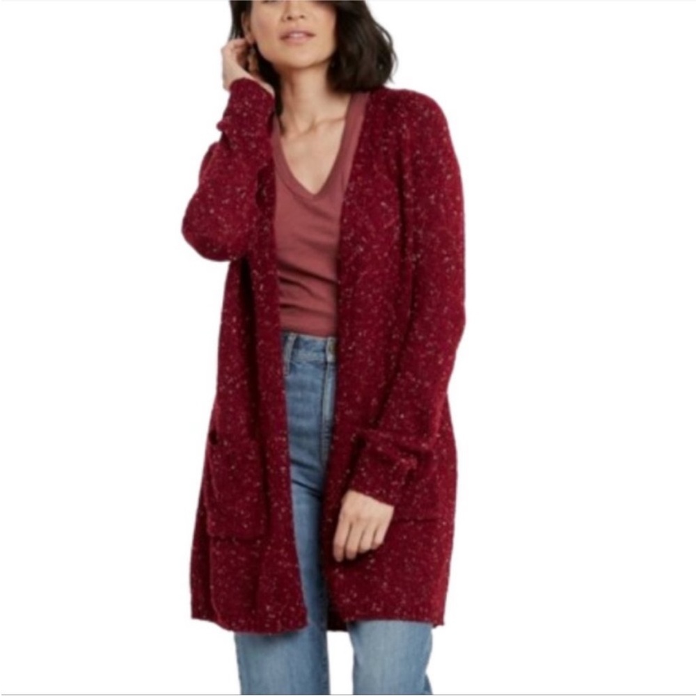 Knox Rose Marled Open Front Ling Length Sweater